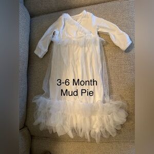 Mud Pie Cream Baby Dress with Tulle